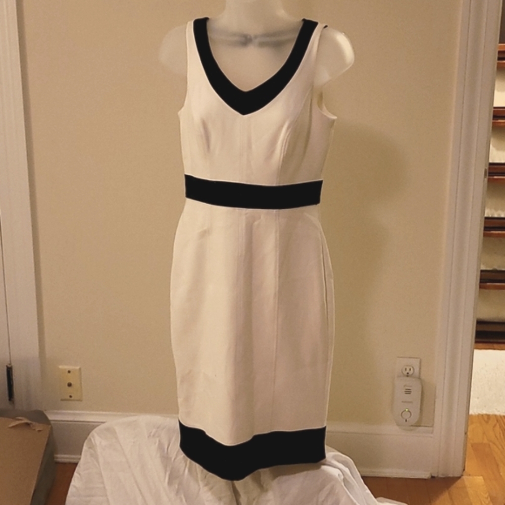 WHBM classic, black and cream dress